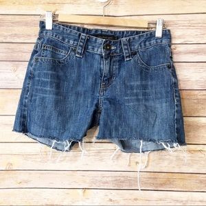 Calvin Klein Jeans High Waisted Distressed Denim Cutoff Shorts
